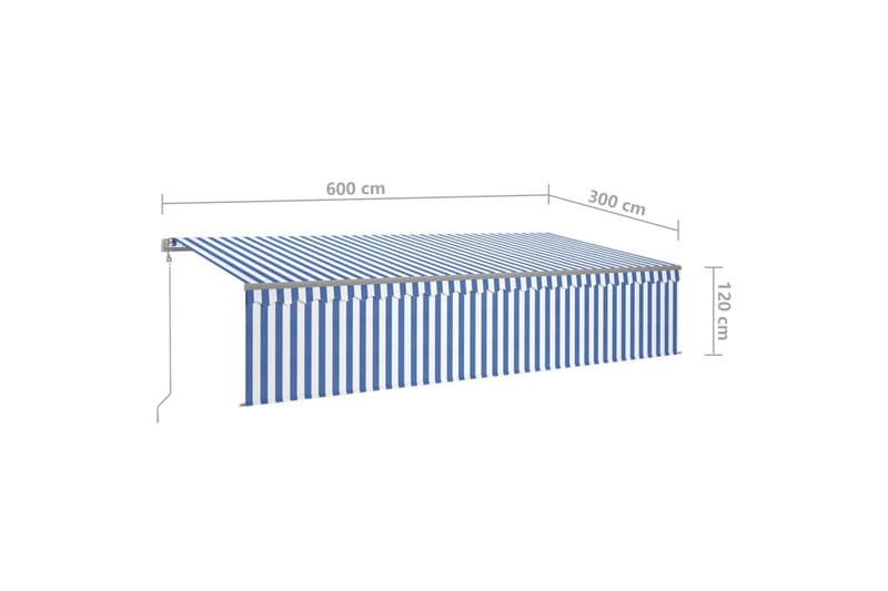 Automaattimarkiisi verho/LED/tuulisensori 6x3 m - Puutarhakalusteet - Aurinkosuoja - Markiisi