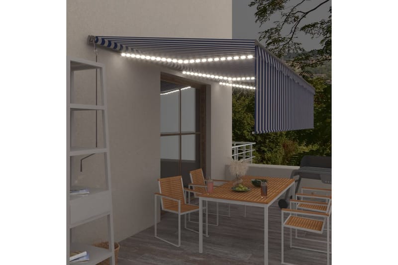 Automaattimarkiisi verho/LED/tuulisensori 6x3 m - Puutarhakalusteet - Aurinkosuoja - Markiisi