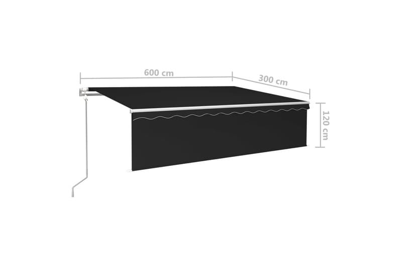 Automaattimarkiisi verholla 6x3 m antrasiitti - Puutarhakalusteet - Aurinkosuoja - Markiisi
