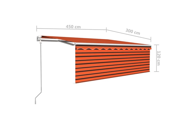 Automaattisesti kelattava markiisi verhoilla 4,5x3m - Puutarhakalusteet - Aurinkosuoja - Markiisi