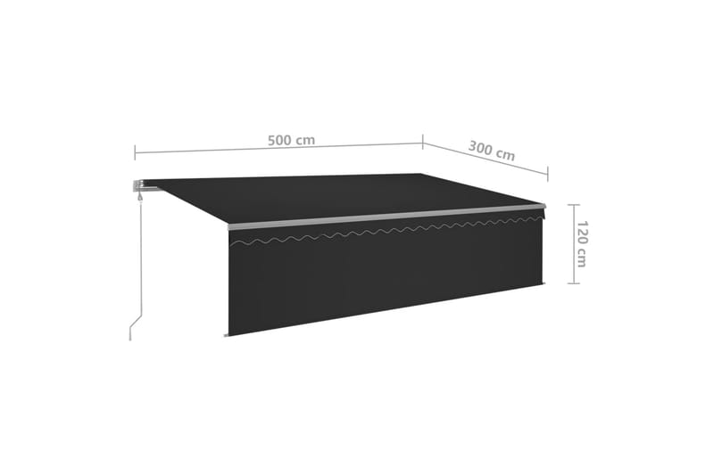 Automaattisesti kelattava markiisi verhoilla 5x3 m - Puutarhakalusteet - Aurinkosuoja - Markiisi
