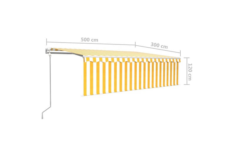 Automaattisesti kelattava markiisi verhoilla 5x3 m - Puutarhakalusteet - Aurinkosuoja - Markiisi