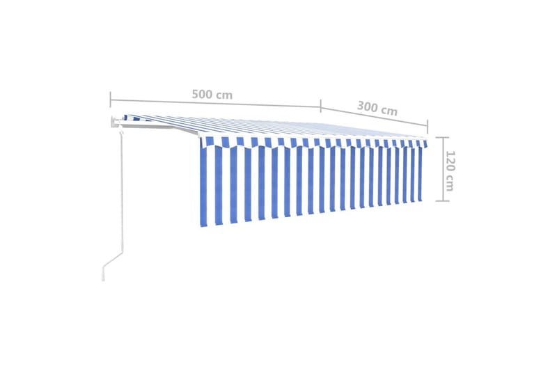 Automaattisesti kelattava markiisi verhoilla 5x3 m - Puutarhakalusteet - Aurinkosuoja - Markiisi