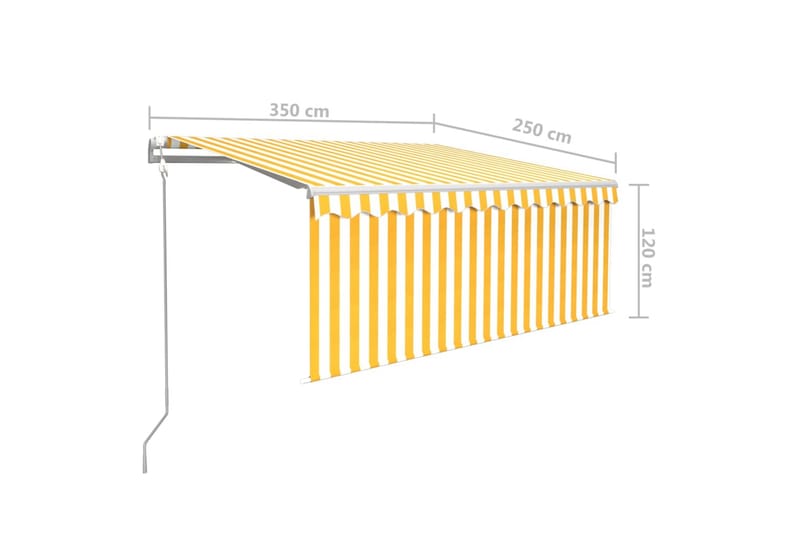 Automaattisesti kelautuva markiisi verholla 3,5x2,5m - Puutarhakalusteet - Aurinkosuoja - Markiisi