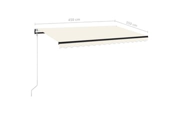 Automaattisesti sisäänkelattava markiisi 450x350 cm kerma - Puutarhakalusteet - Aurinkosuoja - Markiisi
 - Terassimarkiisi