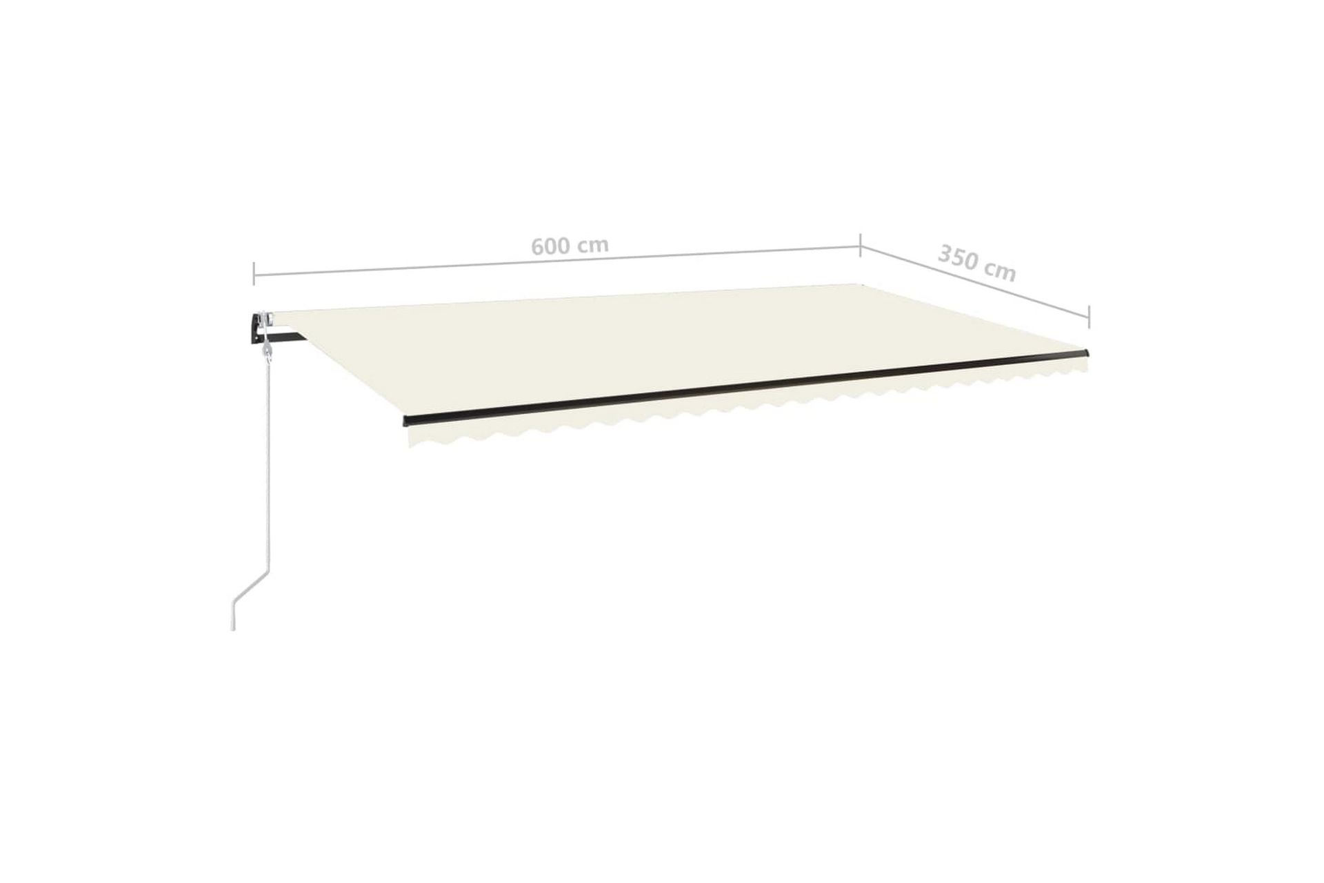 Automaattisesti sisäänkelattava markiisi 600x350 cm kerma - Puutarhakalusteet - Aurinkosuoja - Markiisi
 - Terassimarkiisi