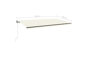 Automaattisesti sisäänkelattava markiisi 600x350 cm kerma - Puutarhakalusteet - Aurinkosuoja - Markiisi
 - Terassimarkiisi