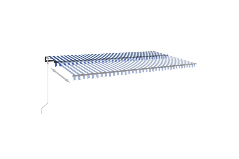 Automaattisesti sisäänkelattava markiisi 600x350cm sinivalk. - Puutarhakalusteet - Aurinkosuoja - Markiisi
 - Terassimarkiisi