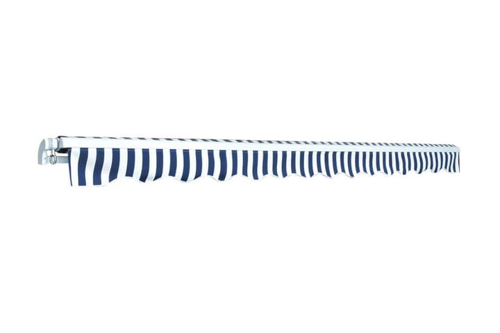 Käsikäyttöinen taittuva markiisi 450 cm sinivalkoinen - Sininen - Terassimarkiisi - Markiisi
 - Parvekemarkiisi - Ikkunatarvikkeet