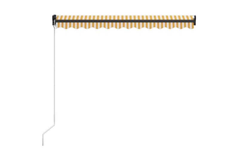 Käsin sisäänkelattava markiisi LEDillä 300x250 cm - Keltainen - Puutarhakalusteet - Aurinkosuoja - Markiisi