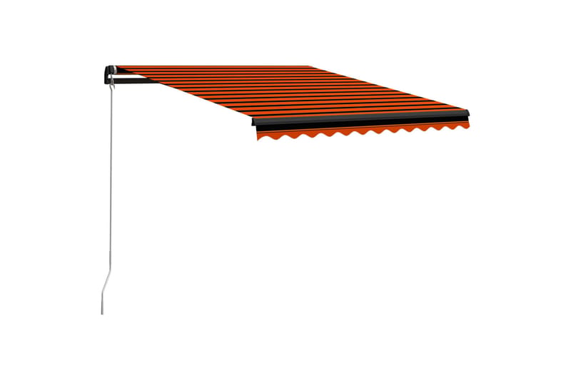 Käsin sisäänkelattava markiisi LEDillä 300x250 cm - Oranssi - Puutarhakalusteet - Aurinkosuoja - Markiisi