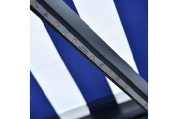 Käsin sisäänkelattava markiisi LEDillä 300x250 cm - Sininen - Puutarhakalusteet - Aurinkosuoja - Markiisi