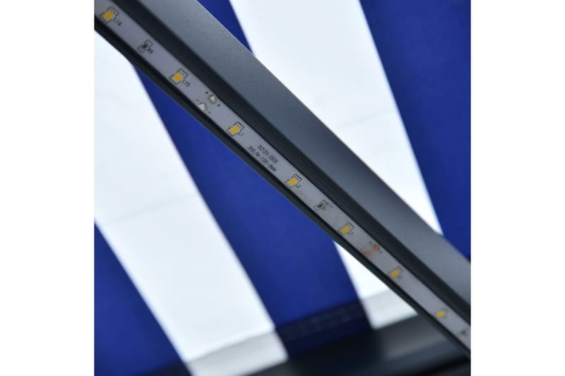 Käsin sisäänkelattava markiisi LEDillä 300x250 cm - Sininen - Puutarhakalusteet - Aurinkosuoja - Markiisi