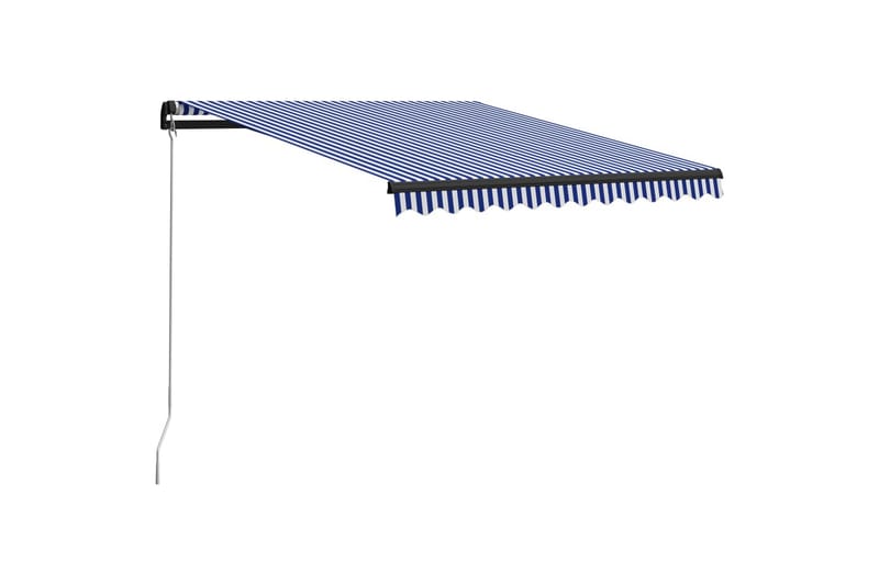 Käsin sisäänkelattava markiisi LEDillä 300x250 cm - Sininen - Puutarhakalusteet - Aurinkosuoja - Markiisi