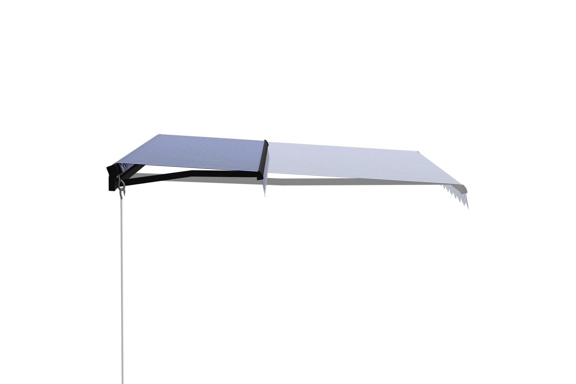 Käsin sisäänkelattava markiisi LEDillä 300x250 cm - Sininen - Puutarhakalusteet - Aurinkosuoja - Markiisi