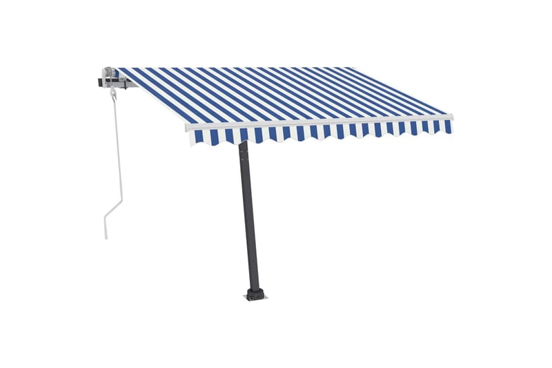 Käsin sisäänkelattava markiisi LEDillä 350x250cm - Sininen - Puutarhakalusteet - Aurinkosuoja - Markiisi
 - Terassimarkiisi
