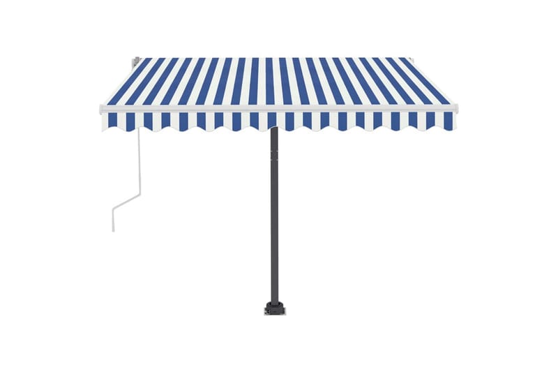 Käsin sisäänkelattava markiisi LEDillä 350x250cm - Sininen - Puutarhakalusteet - Aurinkosuoja - Markiisi
 - Terassimarkiisi
