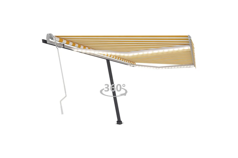 Käsin sisäänkelattava markiisi LEDillä 400x300 cm keltavalk. - Keltainen - Puutarhakalusteet - Aurinkosuoja - Markiisi
 - Terassimarkiisi