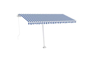 Käsin sisäänkelattava markiisi LEDillä 400x300 cm - Sininen - Puutarhakalusteet - Aurinkosuoja - Markiisi
 - Terassimarkiisi