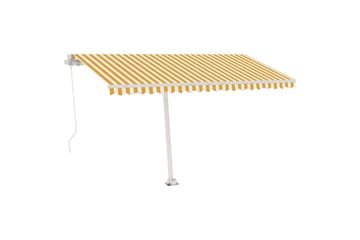 Käsin sisäänkelattava markiisi LEDillä 400x300cm - Keltainen - Puutarhakalusteet - Aurinkosuoja - Markiisi
 - Terassimarkiisi