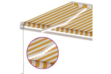 Käsin sisäänkelattava markiisi LEDillä 400x300cm - Keltainen - Puutarhakalusteet - Aurinkosuoja - Markiisi
 - Terassimarkiisi