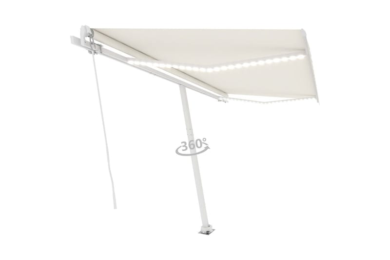 Käsin sisäänkelattava markiisi LEDillä 400x350 cm kerma - Kerma - Puutarhakalusteet - Aurinkosuoja - Markiisi
 - Terassimarkiisi