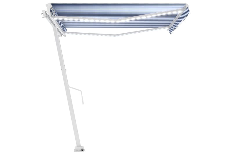 Käsin sisäänkelattava markiisi LEDillä 400x350 cm - Sininen - Puutarhakalusteet - Aurinkosuoja - Markiisi
 - Terassimarkiisi