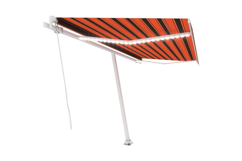 Käsin sisäänkelattava markiisi LEDillä 450x300 cm - Oranssi - Puutarhakalusteet - Aurinkosuoja - Markiisi
 - Terassimarkiisi