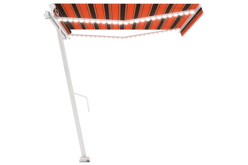 Käsin sisäänkelattava markiisi LEDillä 450x300 cm - Oranssi - Puutarhakalusteet - Aurinkosuoja - Markiisi
 - Terassimarkiisi