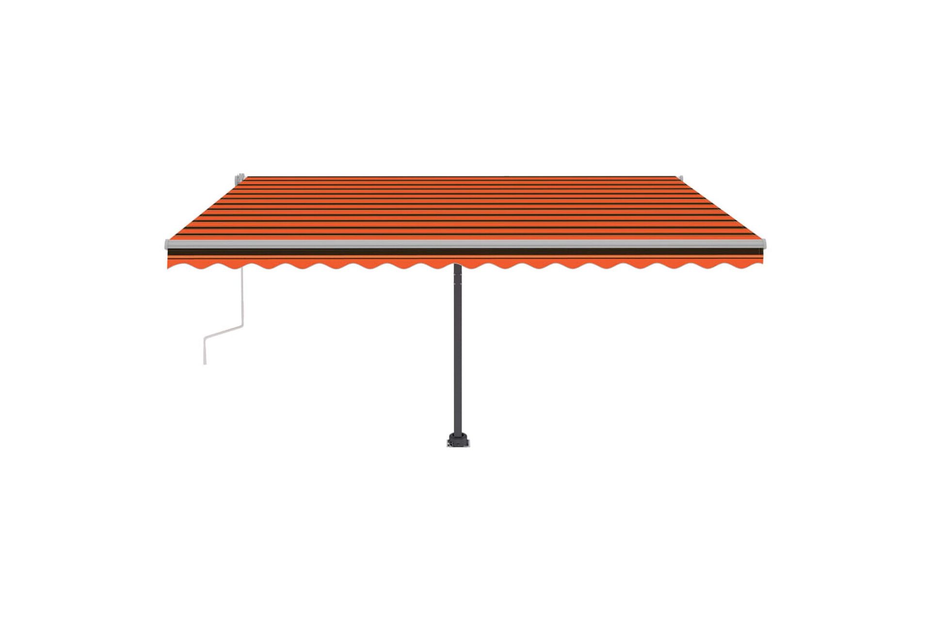 Käsin sisäänkelattava markiisi LEDillä 450x300 cm - Oranssi - Puutarhakalusteet - Aurinkosuoja - Markiisi
 - Terassimarkiisi