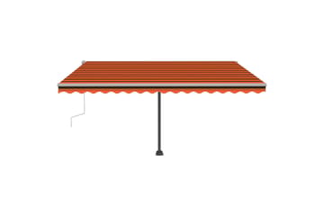 Käsin sisäänkelattava markiisi LEDillä 450x300 cm - Oranssi - Puutarhakalusteet - Aurinkosuoja - Markiisi
 - Terassimarkiisi
