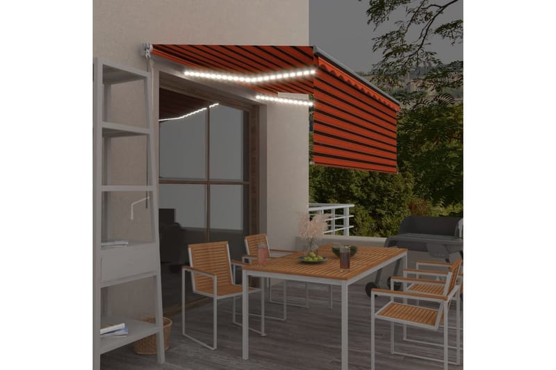 Käsin sisäänkelattava markiisi verho/LED 3,5x2,5m - Puutarhakalusteet - Aurinkosuoja - Markiisi