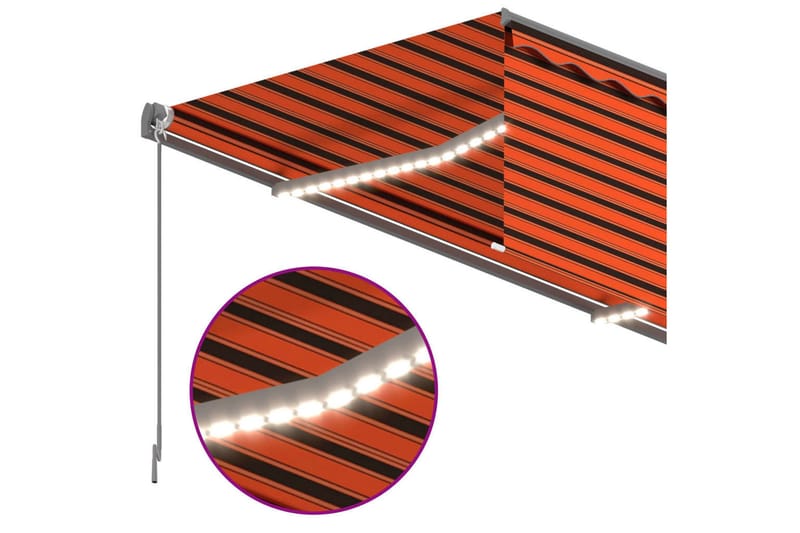 Käsin sisäänkelattava markiisi verho/LED 3,5x2,5m - Puutarhakalusteet - Aurinkosuoja - Markiisi
