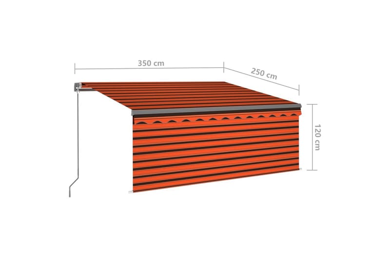Käsin sisäänkelattava markiisi verho/LED 3,5x2,5m - Puutarhakalusteet - Aurinkosuoja - Markiisi