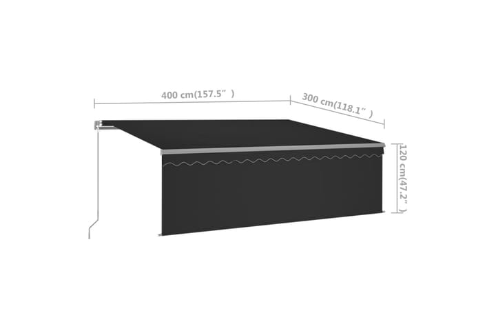 Käsin sisäänkelattava markiisi verhot ja LED 4x3 m - Markiisi
 - Ikkunamarkiisi - Ikkunatarvikkeet