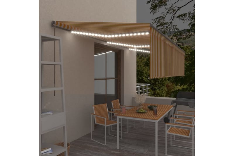 Käsin sisäänkelattava markiisi verhot/LED 6x3 m - Puutarhakalusteet - Aurinkosuoja - Markiisi