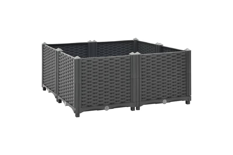 Korotettu kukkalaatikko 80x80x38 cm polypropeeni - Harmaa - Puutarhakalusteet - Aurinkosuoja - Markiisi
 - Terassimarkiisi