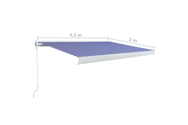 Manuaalinen kasettimarkiisi 450x300 cm sininen ja valkoinen - Sininen - Puutarhakalusteet - Aurinkosuoja - Markiisi
 - Terassimarkiisi
