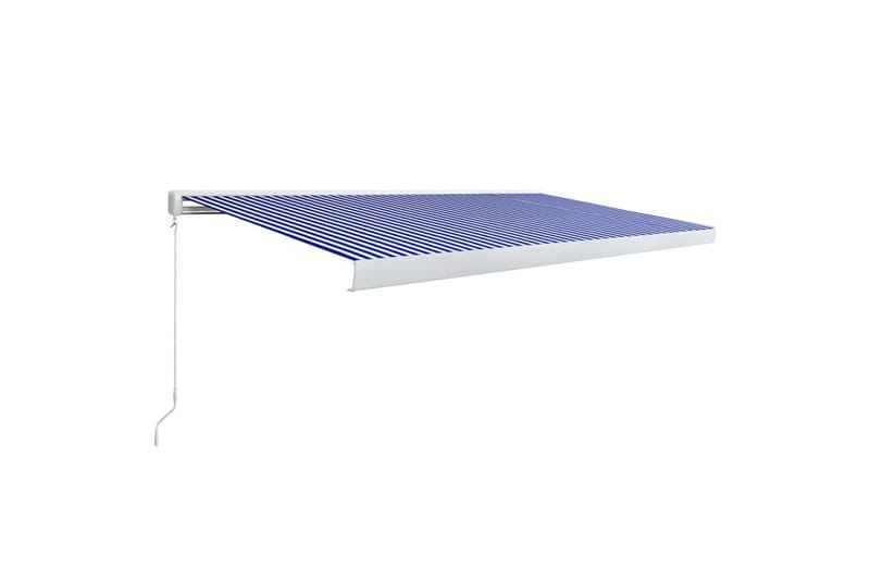 Manuaalinen kasettimarkiisi 500x300 cm sininen ja valkoinen - Puutarhakalusteet - Aurinkosuoja - Markiisi