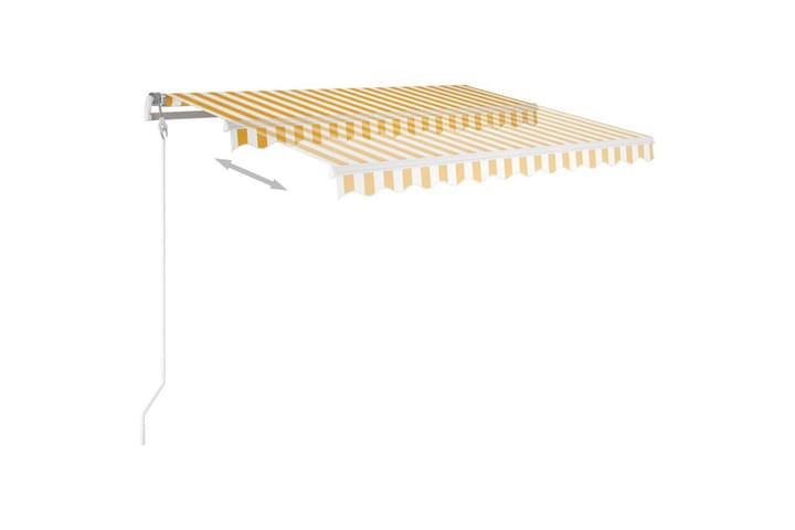 Manuaalisesti kelattava markiisi LED-valot 3x2,5m keltavalko - Keltainen - Terassimarkiisi - Markiisi
 - Parvekemarkiisi - Ikkunatarvikkeet