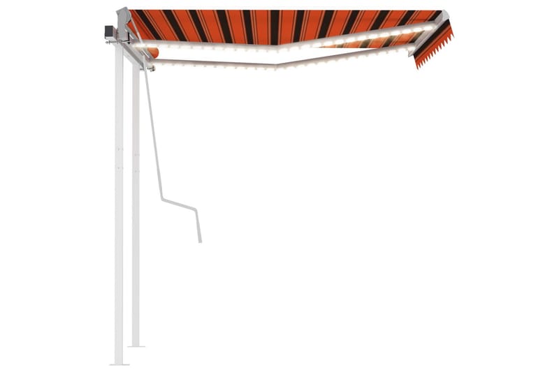 Manuaalisesti kelattava markiisi LED-valot 3x2,5m - Oranssi - Puutarhakalusteet - Aurinkosuoja - Markiisi
 - Terassimarkiisi