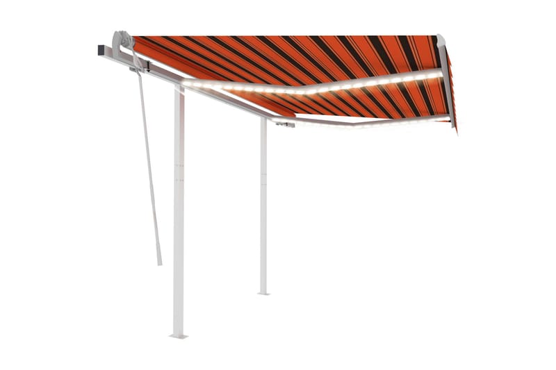 Manuaalisesti kelattava markiisi LED-valot 3x2,5m - Oranssi - Puutarhakalusteet - Aurinkosuoja - Markiisi
 - Terassimarkiisi