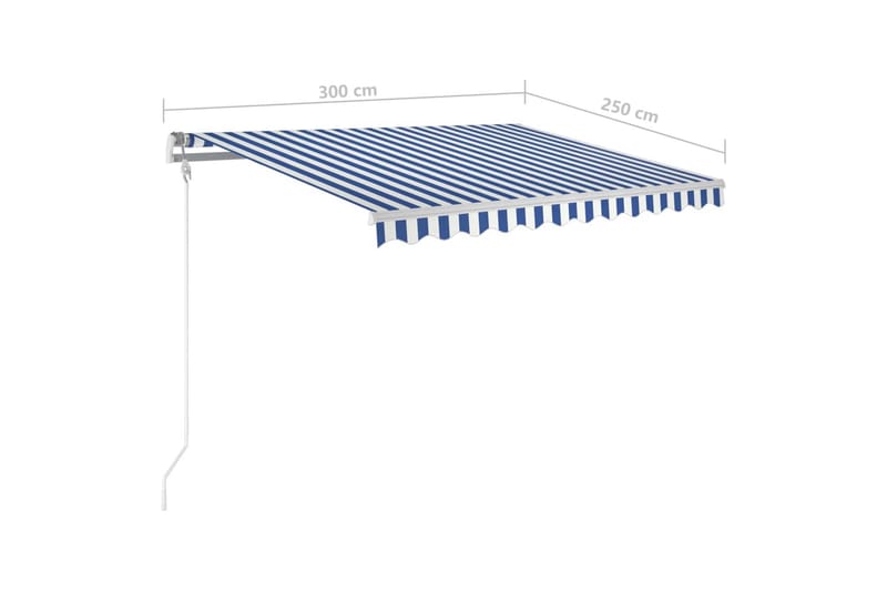 Manuaalisesti kelattava markiisi LED-valot 3x2,5m - Sininen - Puutarhakalusteet - Aurinkosuoja - Markiisi
 - Terassimarkiisi