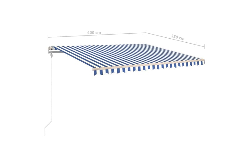 Manuaalisesti kelattava markiisi LED-valot 4x3,5 m sinivalk. - Puutarhakalusteet - Aurinkosuoja - Markiisi
 - Terassimarkiisi