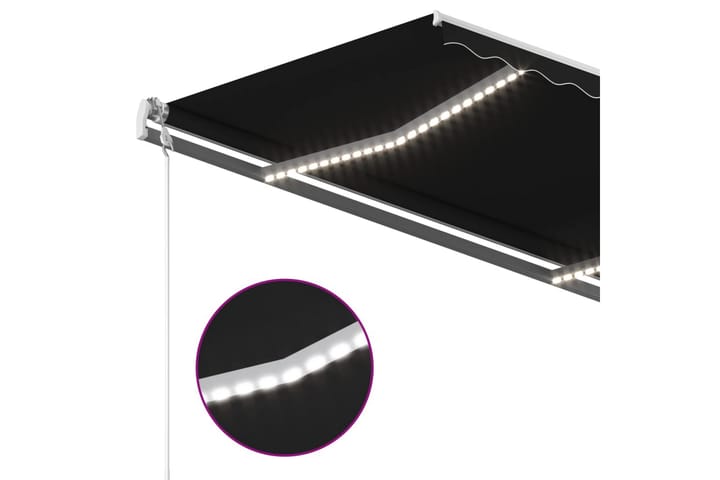 Manuaalisesti kelattava markiisi LED-valot 4x3,5 m - Ikkunatarvikkeet - Parvekemarkiisi - Terassimarkiisi - Markiisi