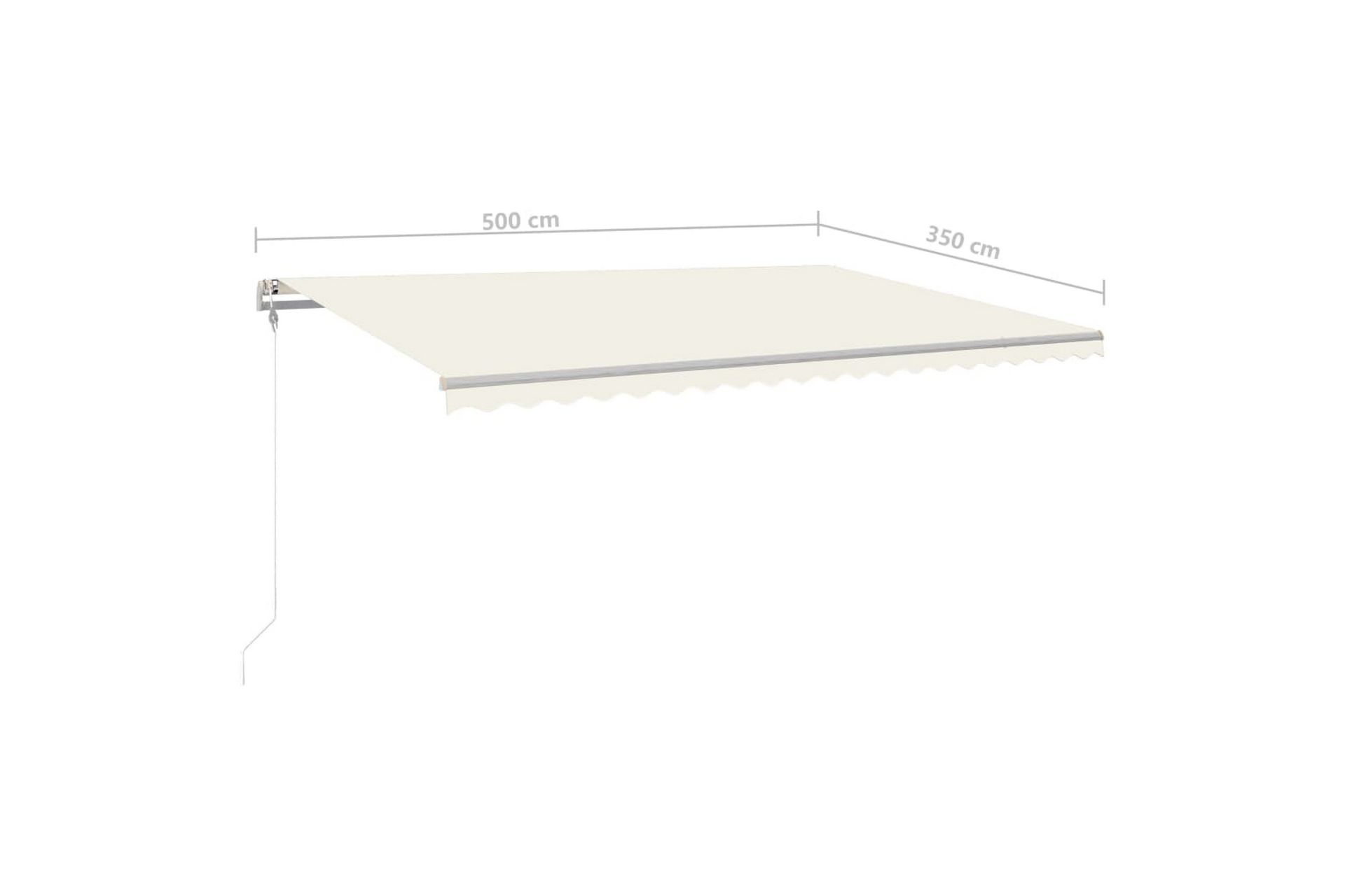 Manuaalisesti kelattava markiisi LED-valot 5x3,5 m kerma - Puutarhakalusteet - Aurinkosuoja - Markiisi
 - Terassimarkiisi