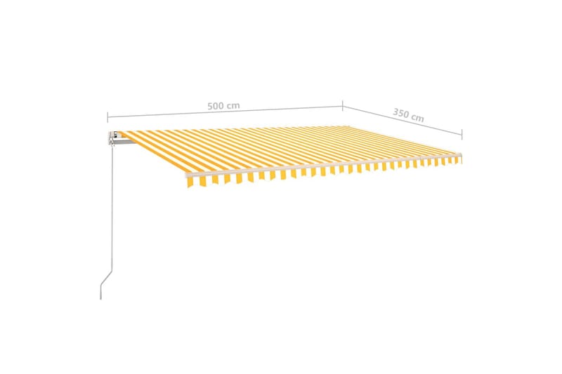 Manuaalisesti kelattava markiisi LED-valot 5x3,5m keltavalk. - Puutarhakalusteet - Aurinkosuoja - Markiisi
 - Terassimarkiisi