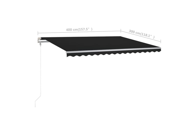 Manuaalisesti kelattava markiisi tolpilla 4x3 m antrasiitti - Puutarhakalusteet - Aurinkosuoja - Markiisi
 - Terassimarkiisi