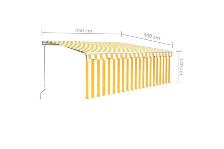 Manuaalisesti kelattava markiisi verhoilla 4,5x3 m - Markiisi
 - Ikkunamarkiisi - Ikkunatarvikkeet