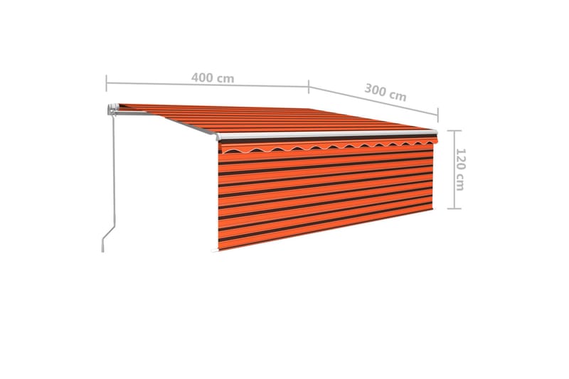 Manuaalisesti kelattava markiisi verhoilla 4x3 m - Puutarhakalusteet - Aurinkosuoja - Markiisi